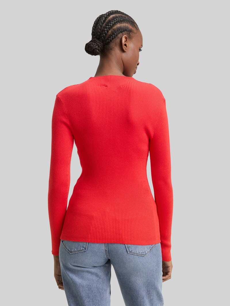 Tom Tailor Tight Fit Strickpullover - Brilliant Red
