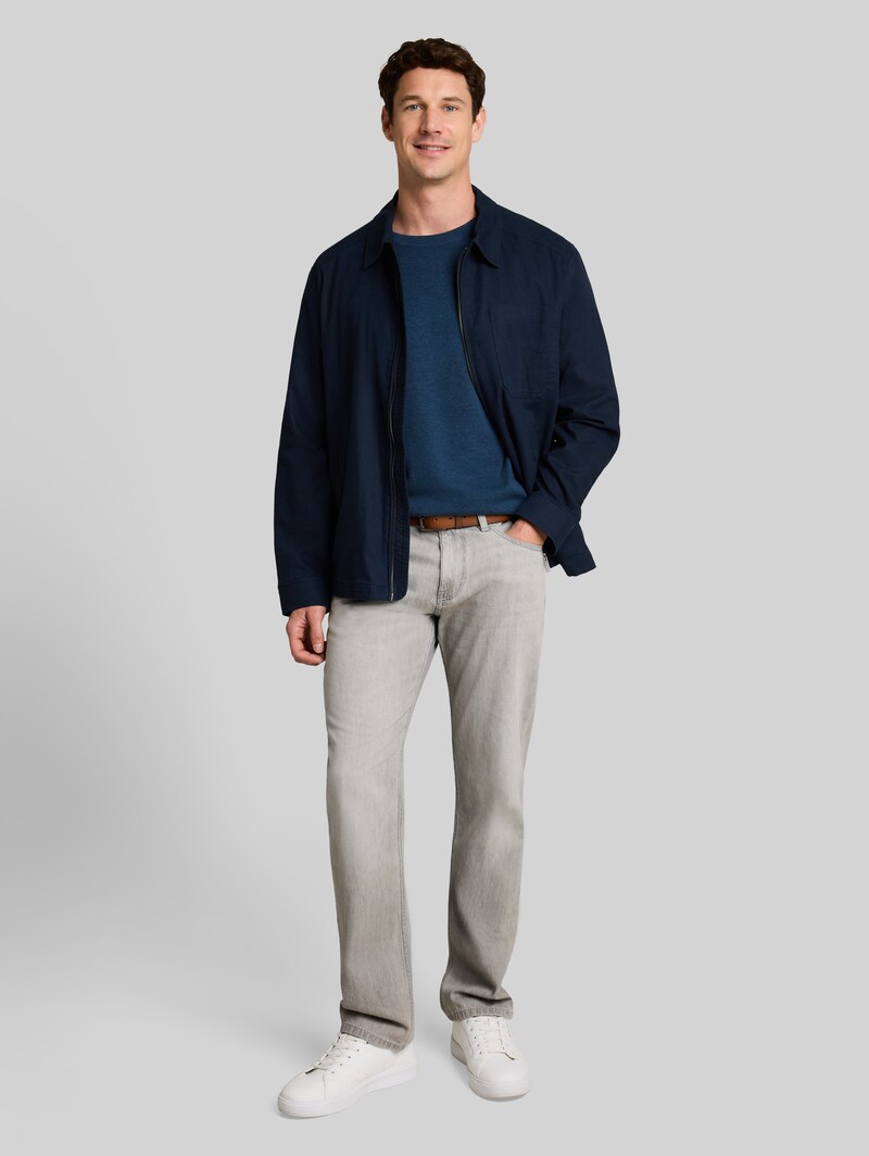 Tom Tailor Basic Strickpullover aus Baumwolle - Dark Duck Blue Melange