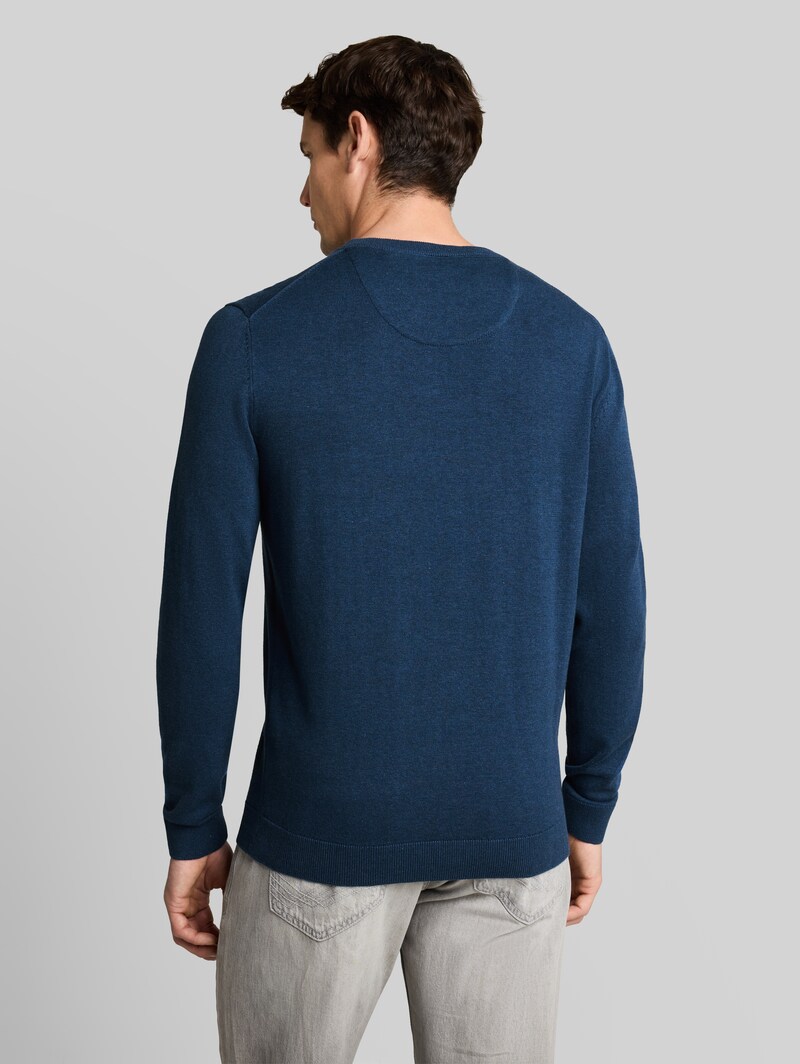 Tom Tailor Basic Strickpullover aus Baumwolle - Dark Duck Blue Melange