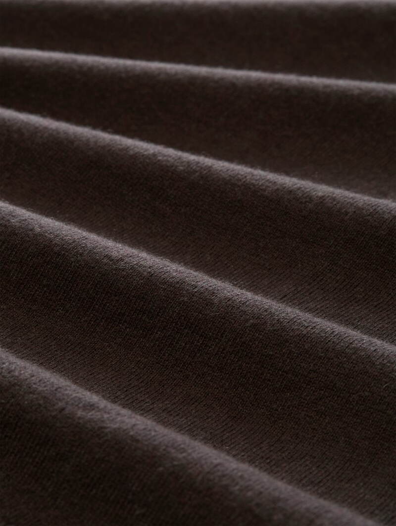 Tom Tailor Troyer Strickpullover mit Kaschmir-Anteil - Dark Chocolate Brown Melange