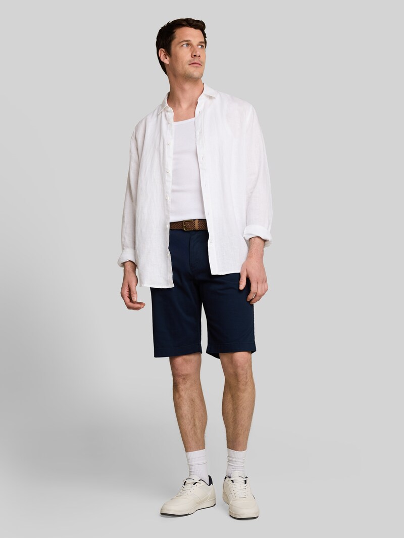 Tom Tailor Regular Chino Shorts mit Gürtel - Sky Captain Blue
