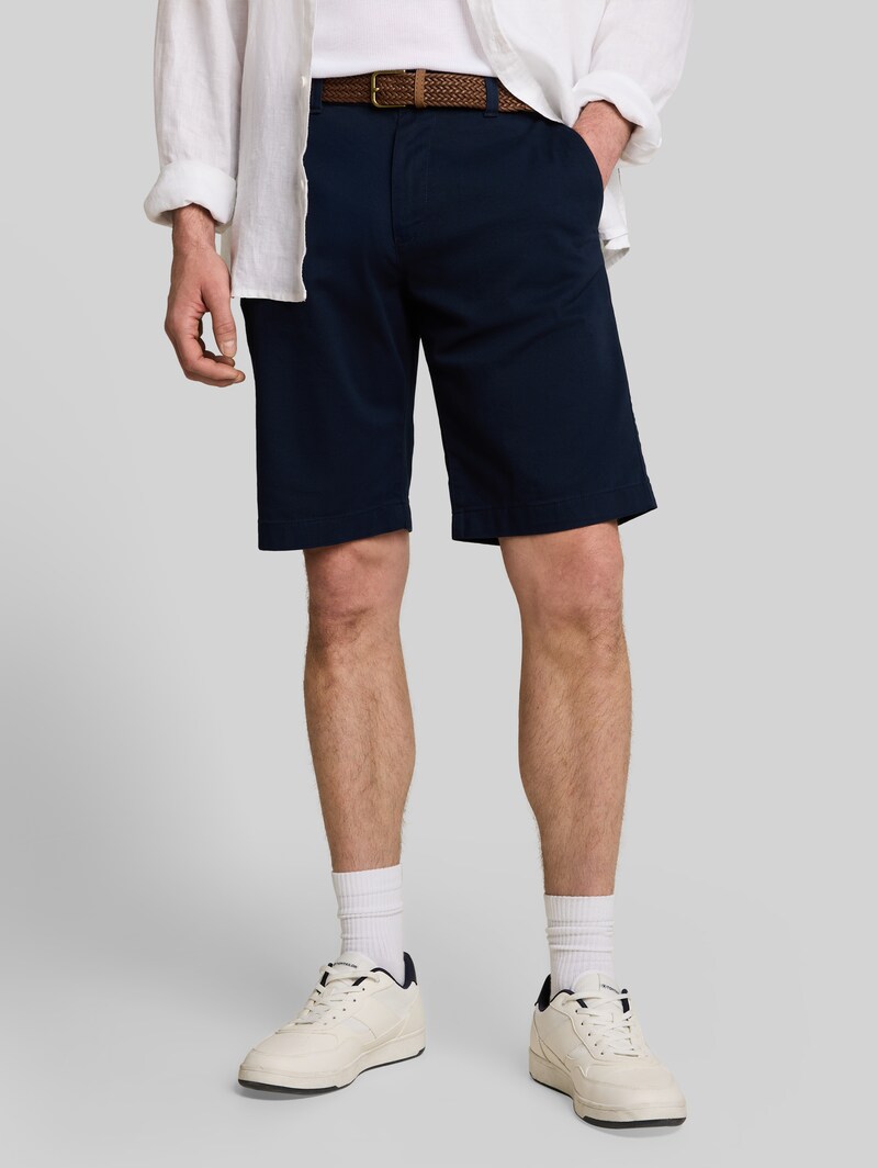 Tom Tailor Regular Chino Shorts mit Gürtel - Sky Captain Blue