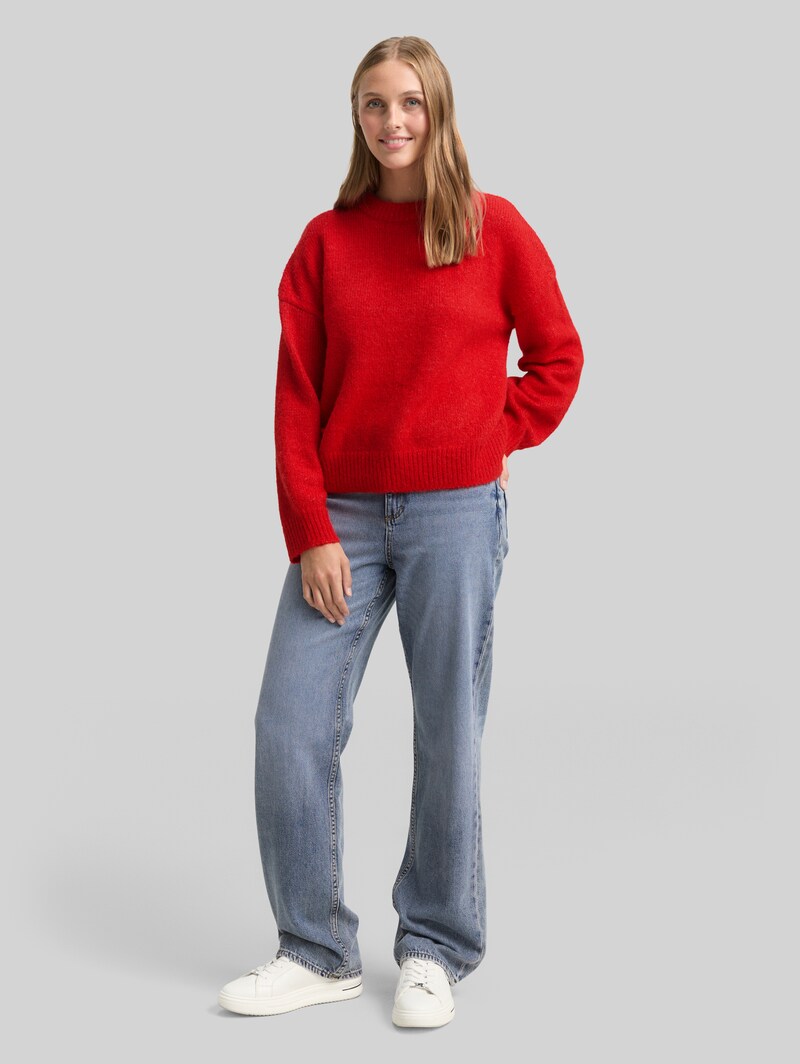 Tom Tailor Oversize Strickpullover - Brilliant Red