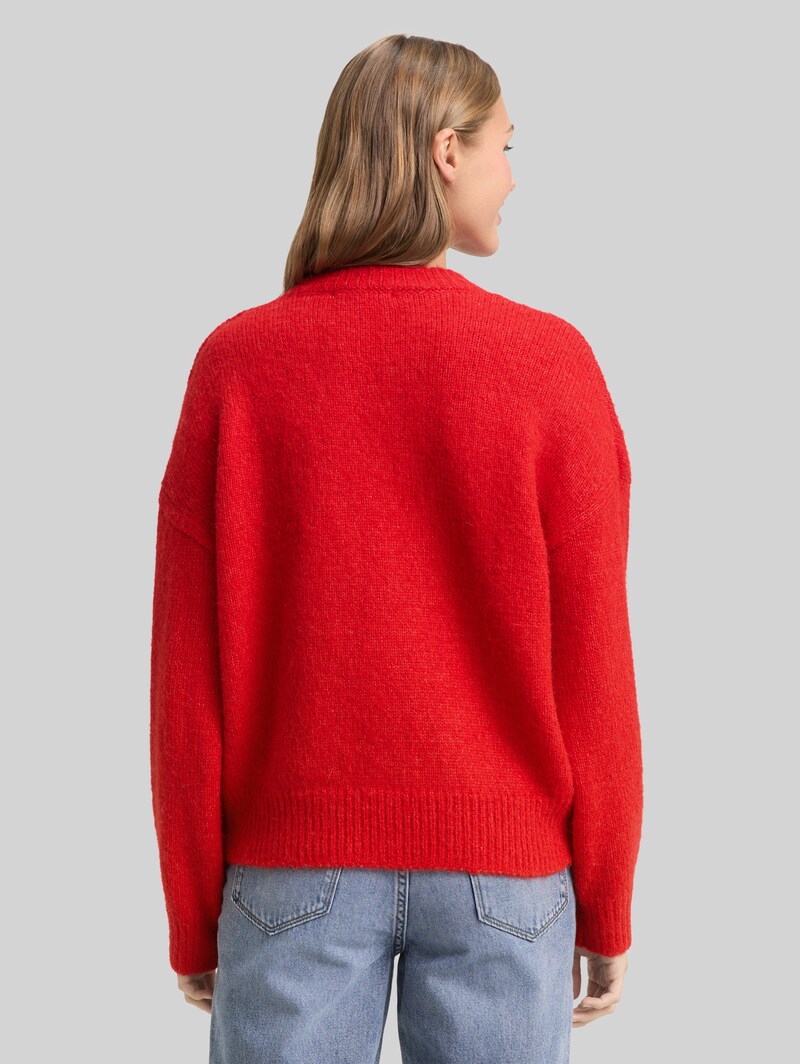 Tom Tailor Oversize Strickpullover - Brilliant Red