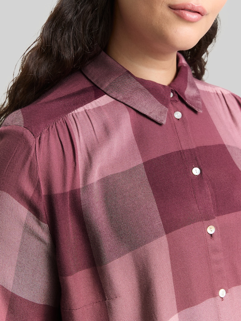 Tom Tailor Plus Size - Hemdbluse mit Karomuster - Berry Rose Check