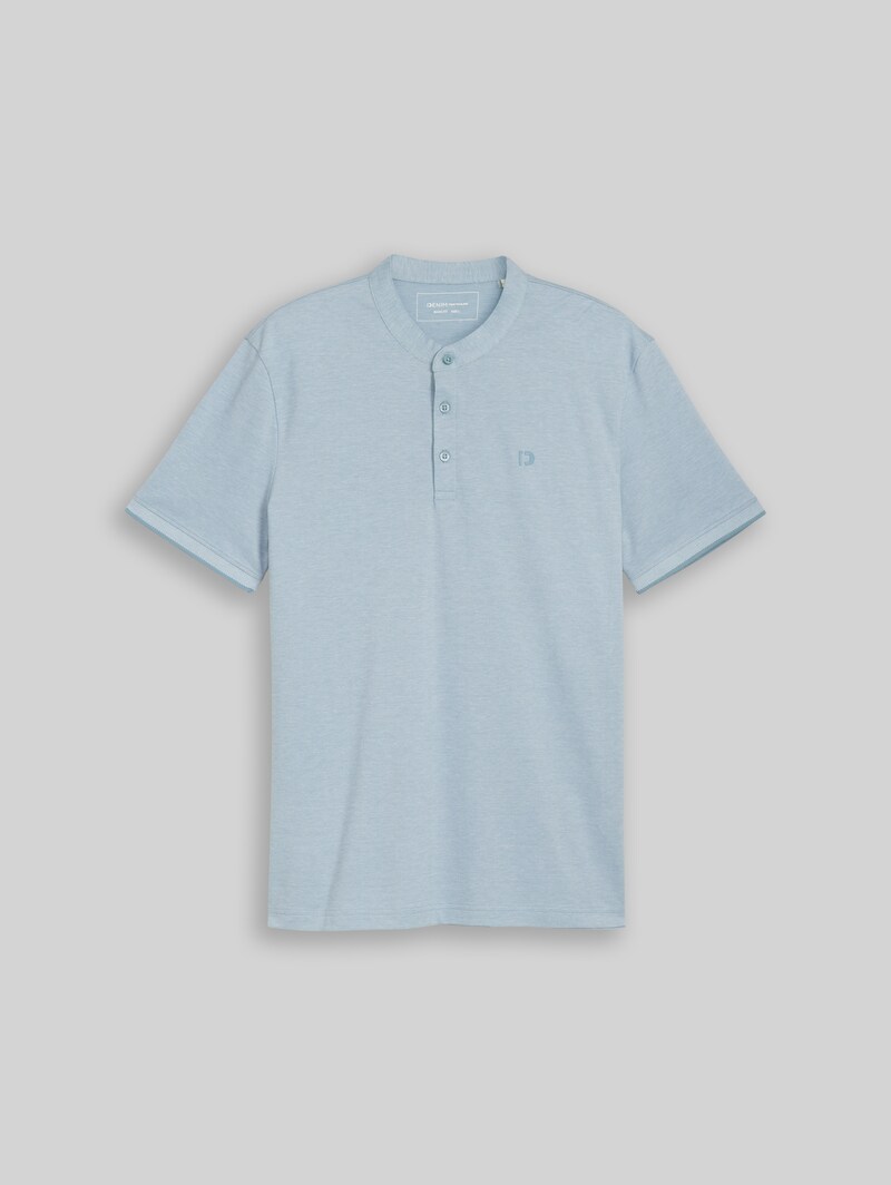 Tom Tailor Piqué Poloshirt mit Stehkragen - Citadel Blue Two Tone Pique