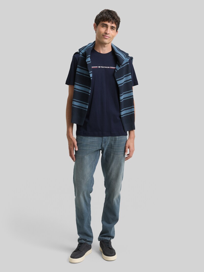 Tom Tailor T-Shirt mit Print - Sky Captain Blue
