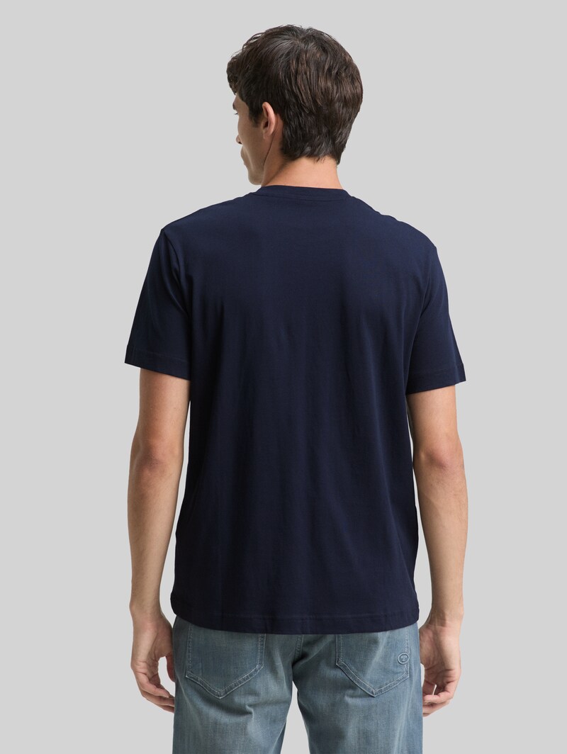 Tom Tailor T-Shirt mit Print - Sky Captain Blue
