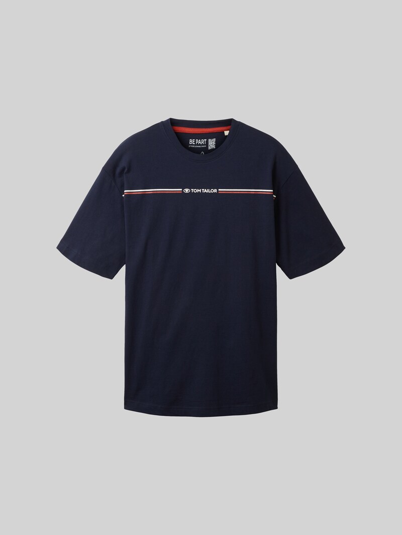 Tom Tailor T-Shirt mit Print - Sky Captain Blue