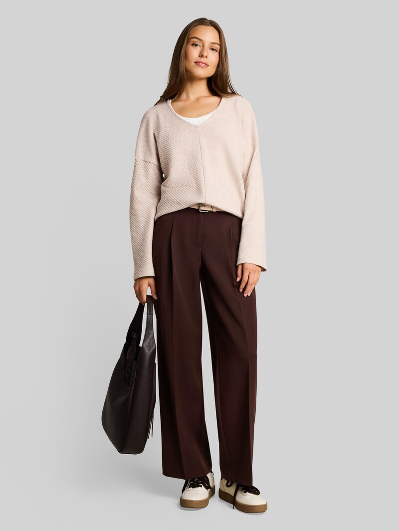 Tom Tailor Wide Leg Hose - Java Dark Brown