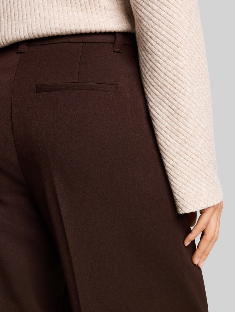 Tom Tailor Wide Leg Hose - Java Dark Brown