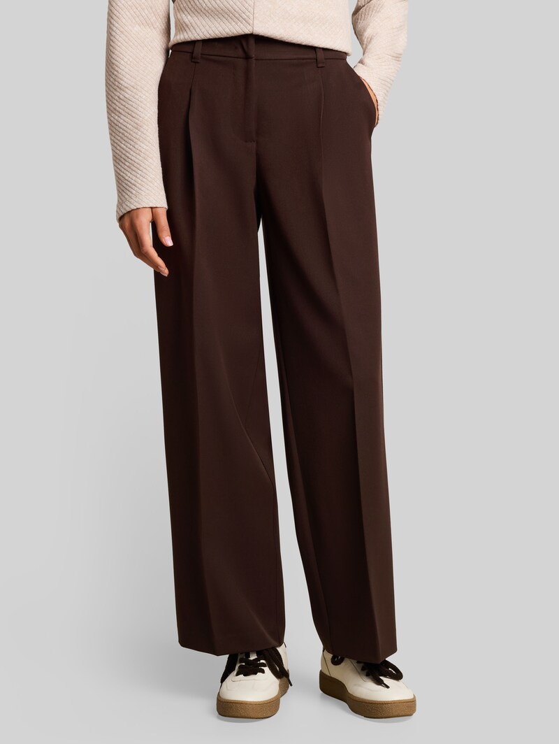 Tom Tailor Wide Leg Hose - Java Dark Brown