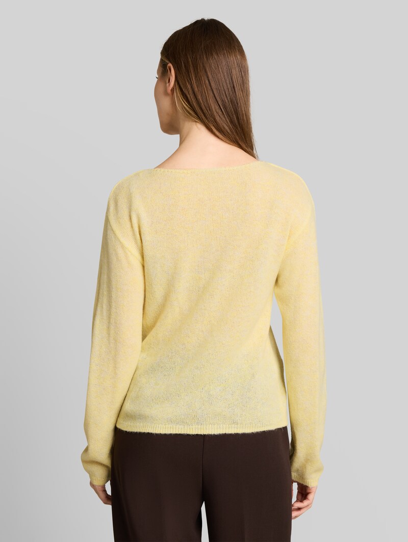 Tom Tailor Strickpullover mit Alpaka-Anteil - Soft Vanilla Yellow Melange