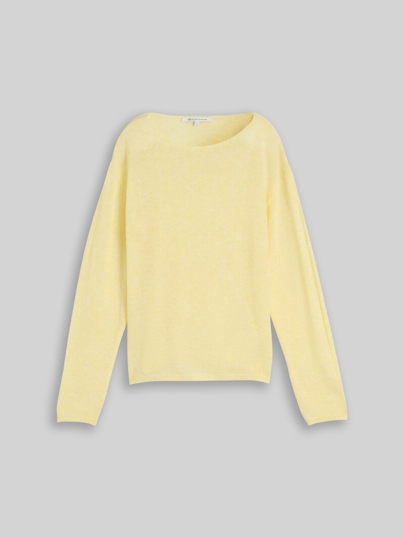 Tom Tailor Strickpullover mit Alpaka-Anteil - Soft Vanilla Yellow Melange