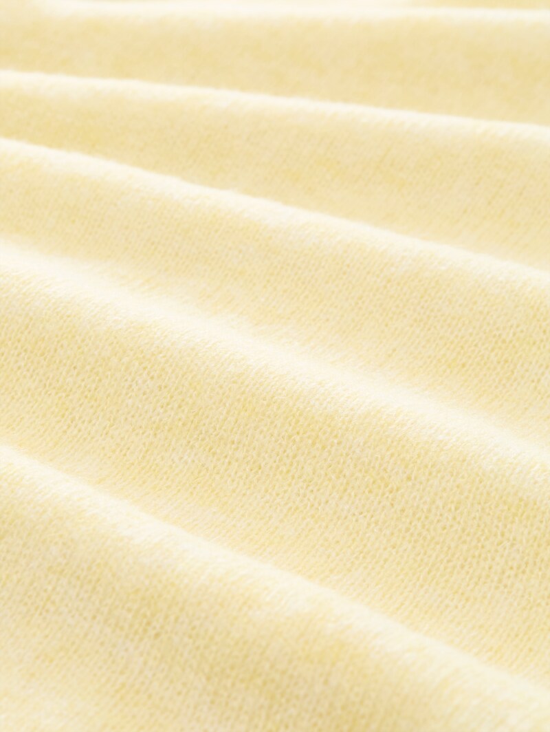 Tom Tailor Strickpullover mit Alpaka-Anteil - Soft Vanilla Yellow Melange
