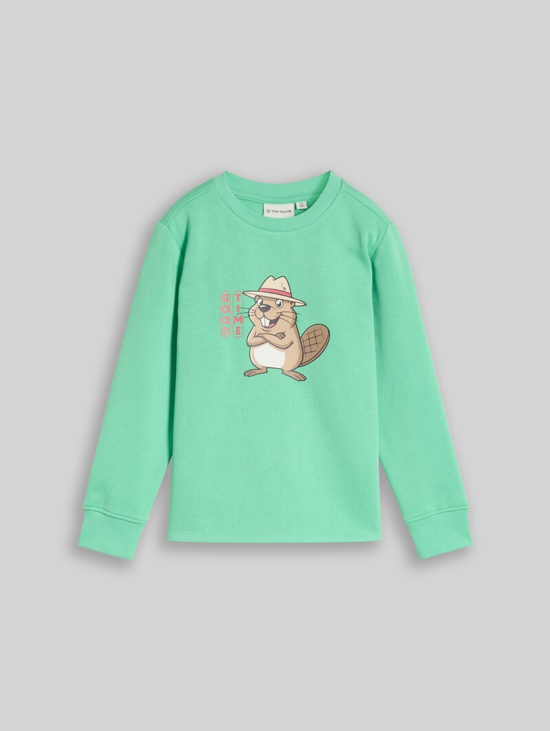 Tom Tailor Sweatshirt mit Print - Leafy Green