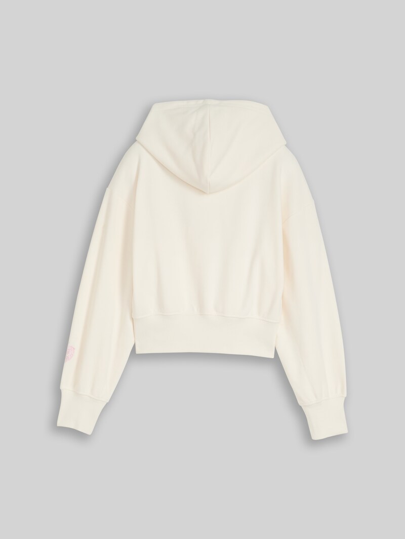 Tom Tailor Oversize Hoodie Sweatshirt mit Stickerei - Gardenia White Tom Tailor Oversize Hoodie Sweatshirt mit Stickerei - Gardenia White