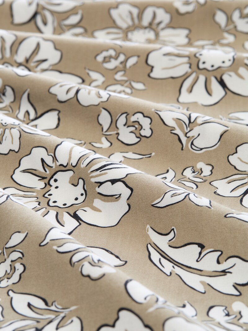 Tom Tailor Plus Size - Loose Fit Hose aus Viskose - Olive Big Flower Design