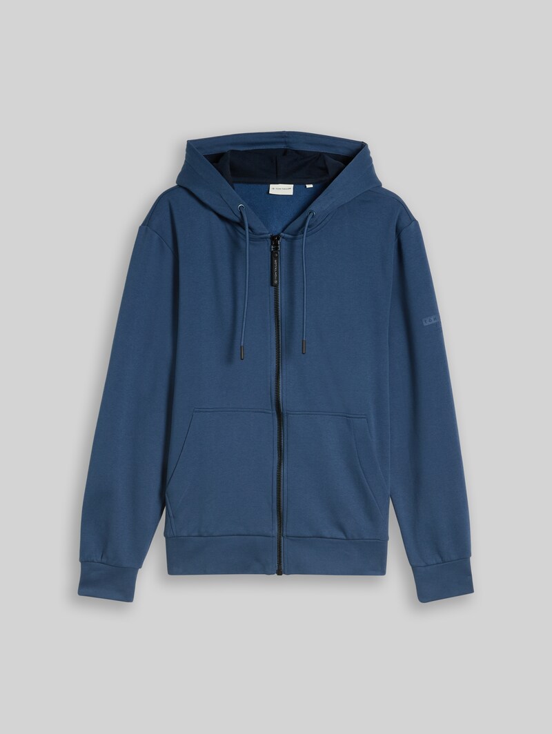 Tom Tailor Basic Hoodie Sweatjacke - Dark Duck Blue