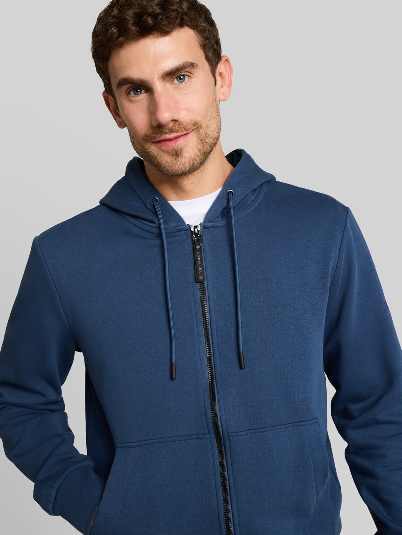 Tom Tailor Basic Hoodie Sweatjacke - Dark Duck Blue