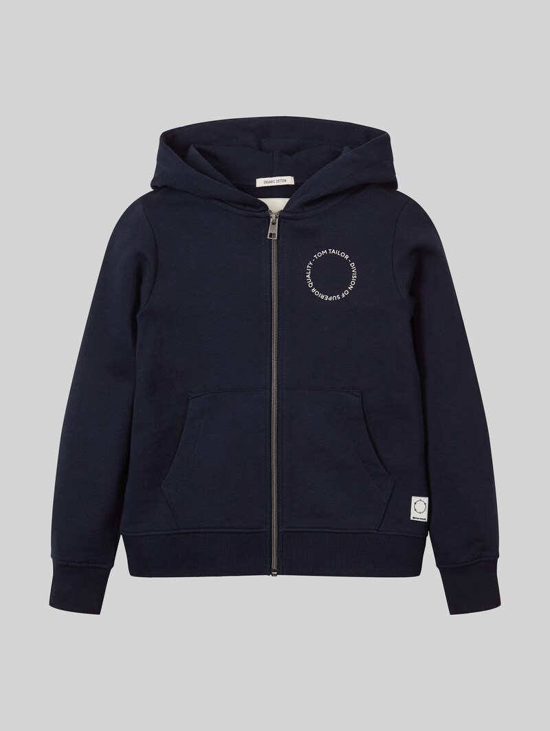 Tom Tailor Hoodie Sweatjacke mit Print - Sky Captain Blue