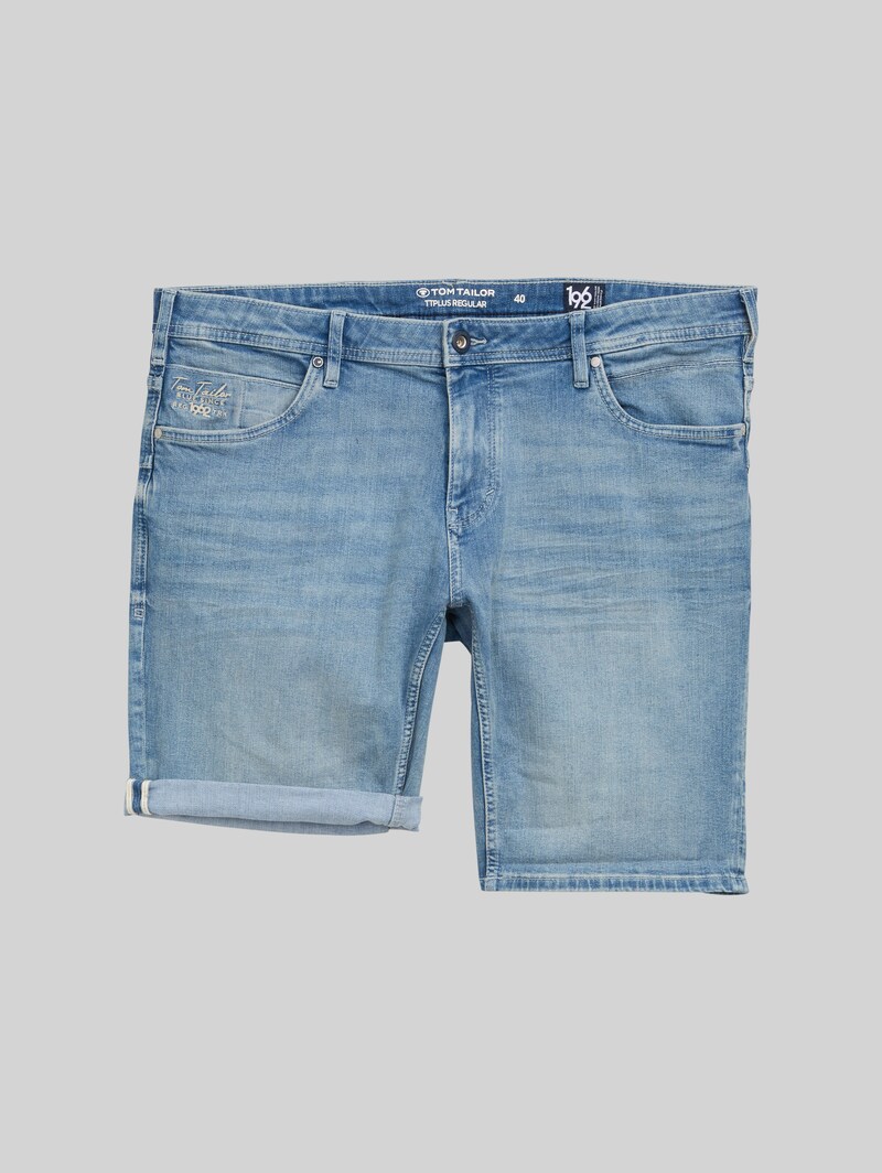 Tom Tailor Plus Size - TTPLUS REGULAR FIT Jeans Shorts - Used Light Stone Blue Denim