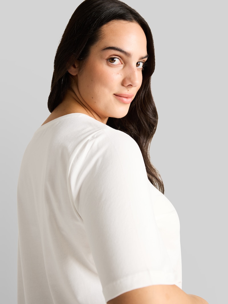 Tom Tailor Plus Size - T-Shirt mit Print - Whisper White