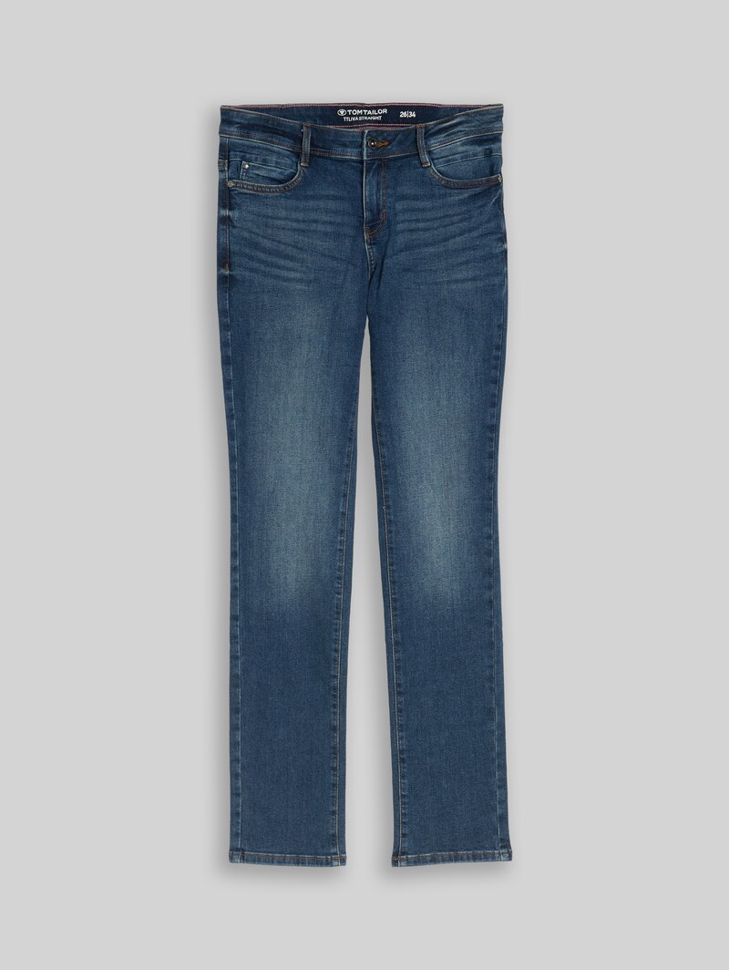 Tom Tailor TTLIVA STRAIGHT Jeans mit Stretch - Clean Mid Stone Blue Denim