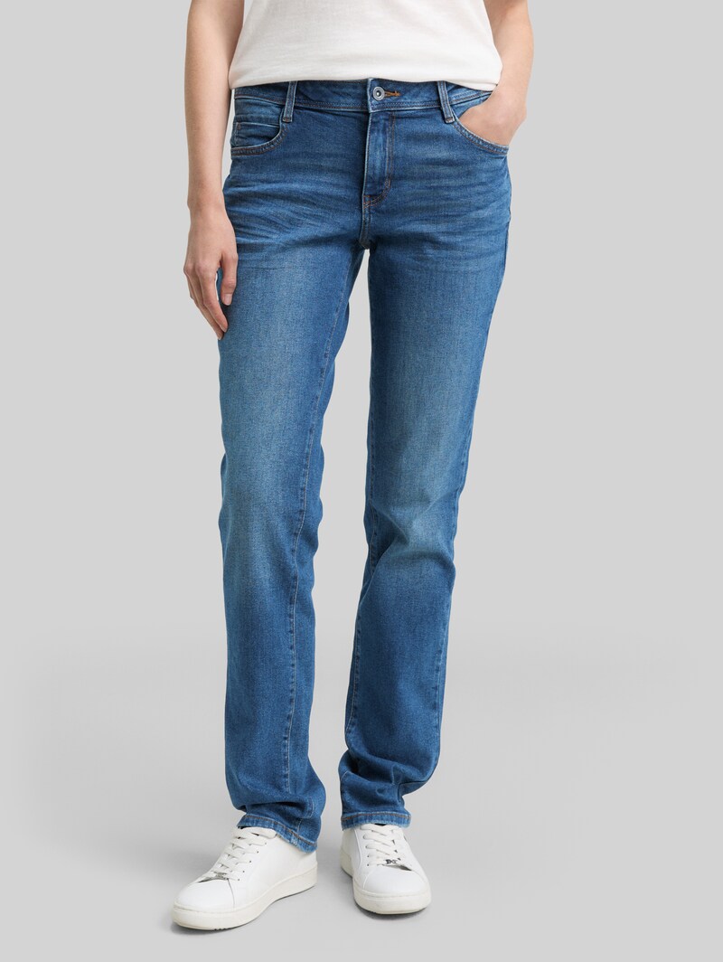 Tom Tailor TTLIVA STRAIGHT Jeans mit Stretch - Clean Mid Stone Blue Denim
