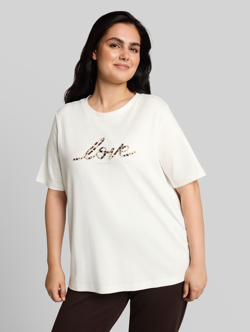 Tom Tailor Plus Size - T-Shirt aus Baumwolle - Whisper White Tom Tailor Plus Size - T-Shirt aus Baumwolle - Whisper White