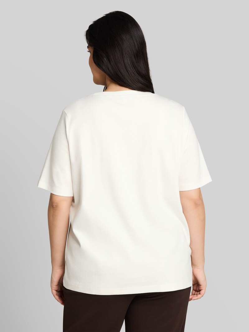 Tom Tailor Plus Size - T-Shirt aus Baumwolle - Whisper White