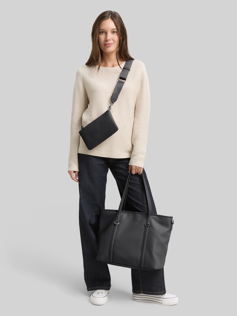 Tom Tailor TTJAMILA L Shopper mit 2-in-1-Funktion - Schwarz / Black