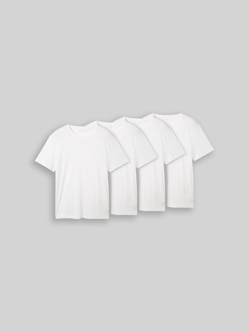 Tom Tailor T-Shirts aus Baumwolle im 4er-Pack - White