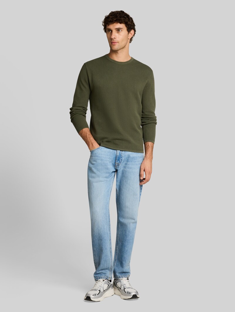 Tom Tailor Strickpullover aus Baumwolle - Urban Olive Green