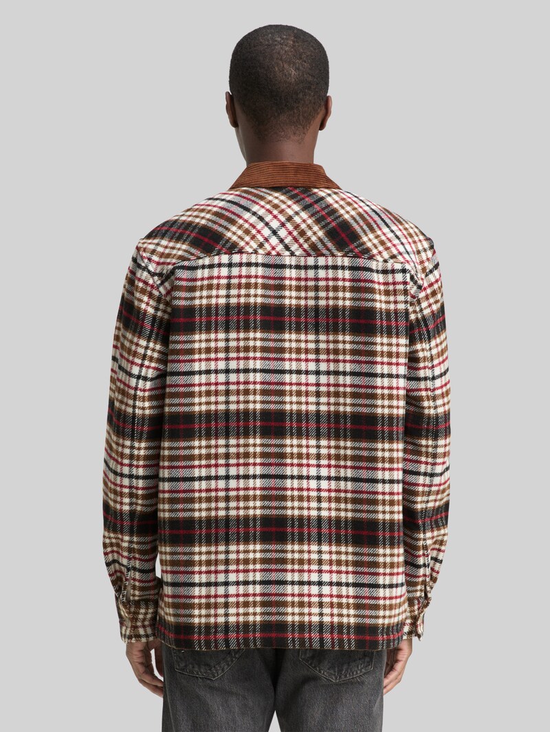 Tom Tailor Overshirt mit Karomuster - Brown Red Black Check