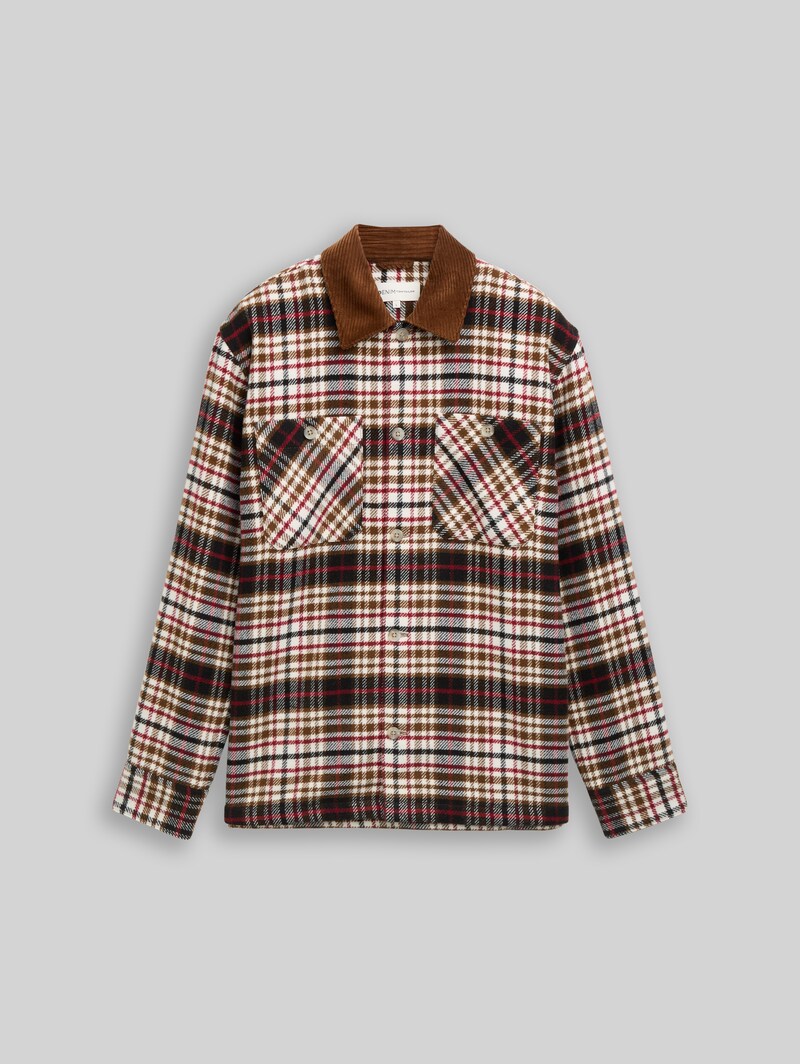 Tom Tailor Overshirt mit Karomuster - Brown Red Black Check