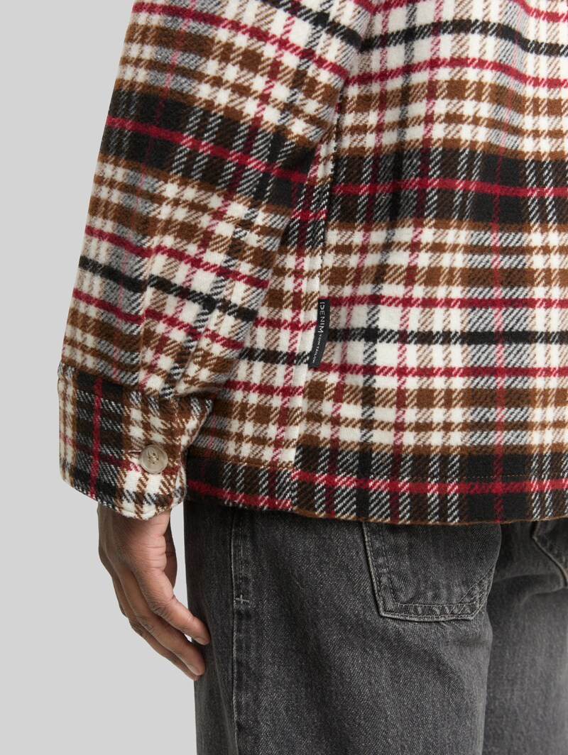 Tom Tailor Overshirt mit Karomuster - Brown Red Black Check