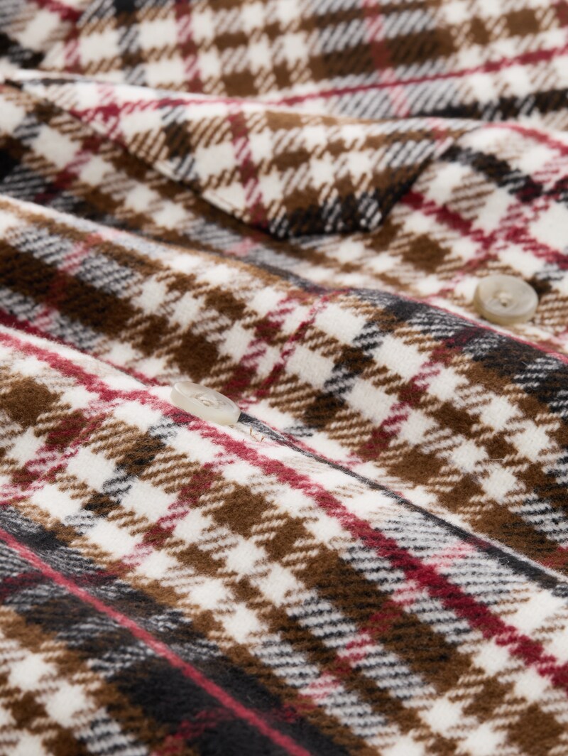 Tom Tailor Overshirt mit Karomuster - Brown Red Black Check