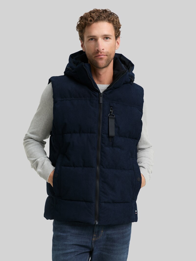 Tom Tailor Puffer Weste mit abnehmbarer Kapuze - Sky Captain Blue Tom Tailor Puffer Weste mit abnehmbarer Kapuze - Sky Captain Blue