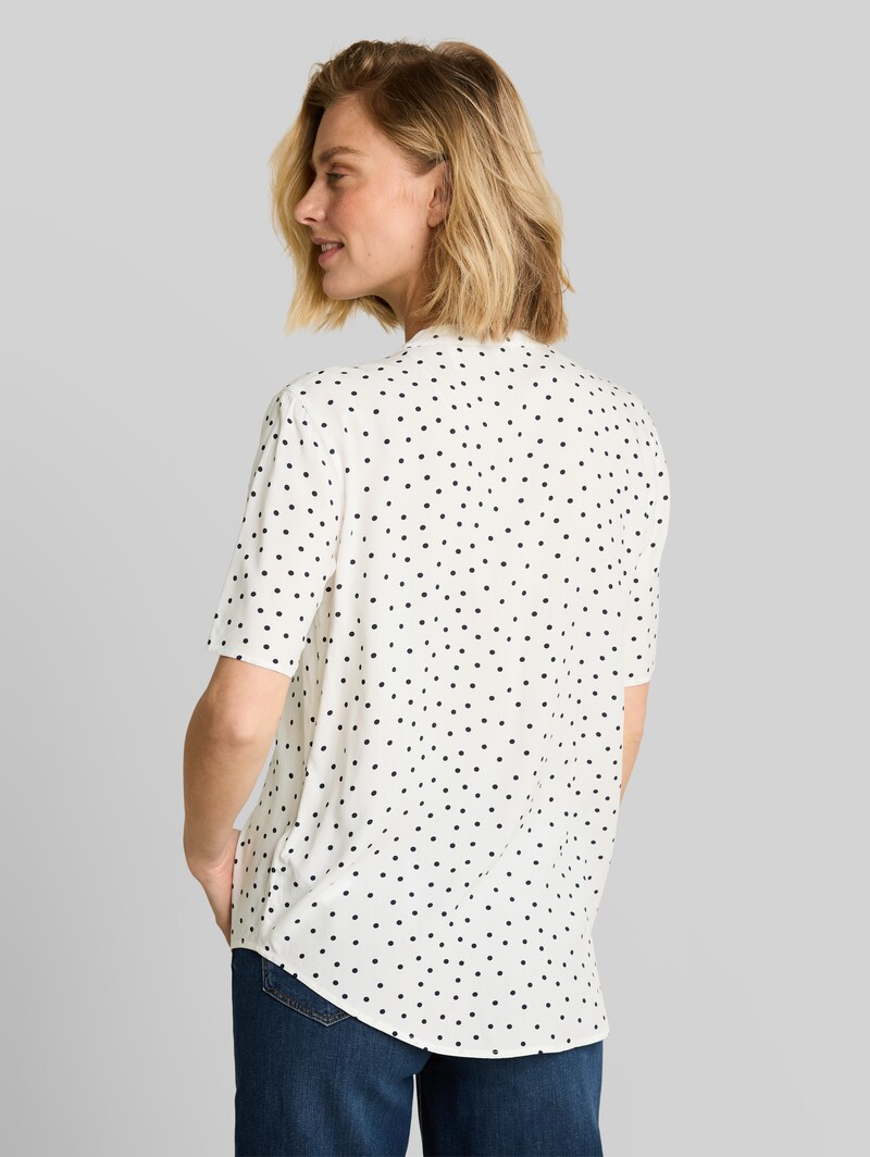 Tom Tailor Bluse mit Punktemuster - White Small Dot Design