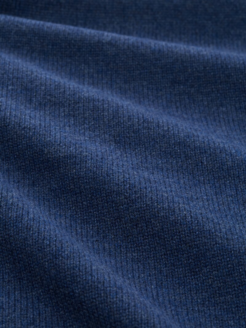Tom Tailor Strickpullover mit Ripp-Details - Ocean Blue Melange