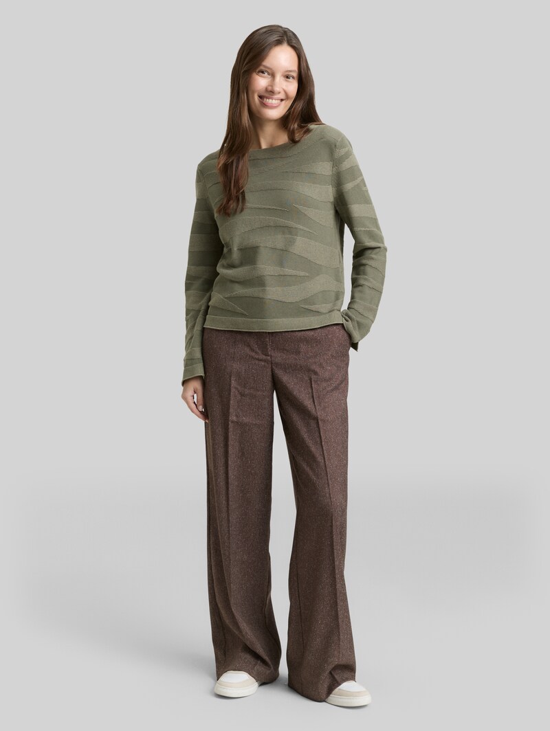Tom Tailor Strickpullover mit Struktur - Green Wave Knit Design