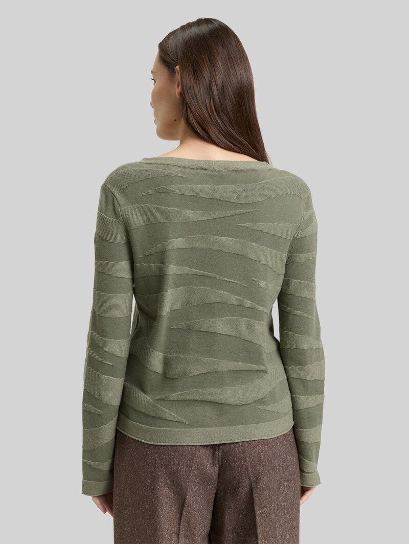 Tom Tailor Strickpullover mit Struktur - Green Wave Knit Design
