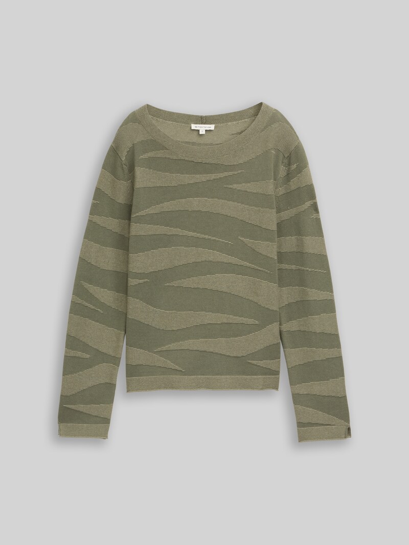 Tom Tailor Strickpullover mit Struktur - Green Wave Knit Design