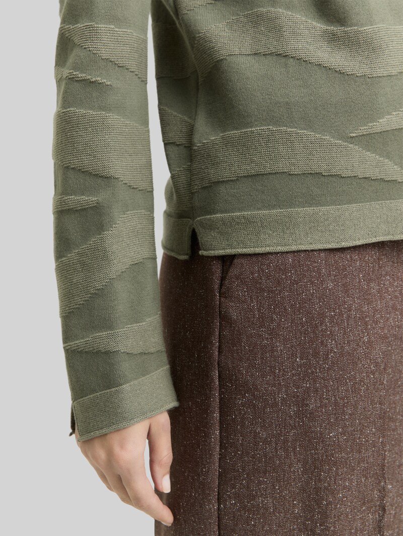 Tom Tailor Strickpullover mit Struktur - Green Wave Knit Design