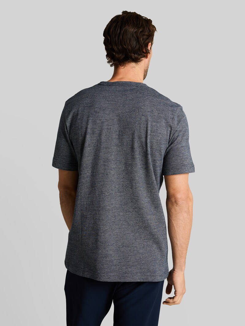 Tom Tailor T-Shirt in Melange-Optik - Navy Gardenia White Injected