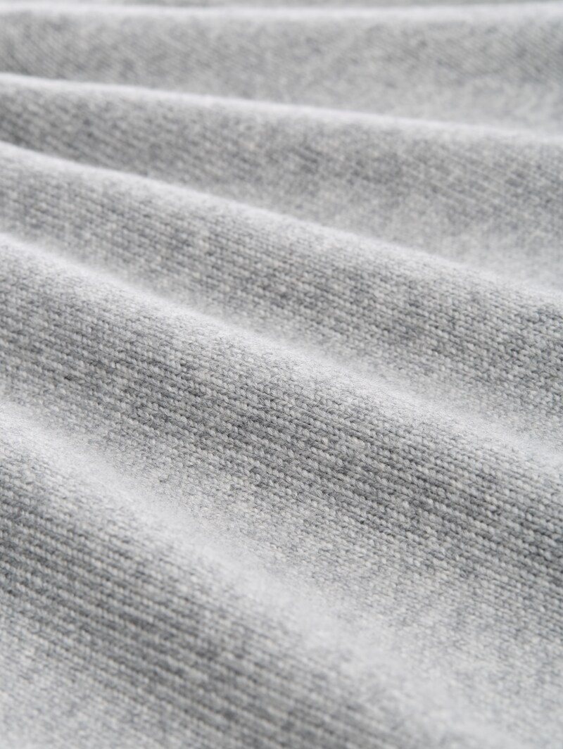 Tom Tailor Loose Fit Strickpullover mit Stehkragen - Medium Silver Grey Melange