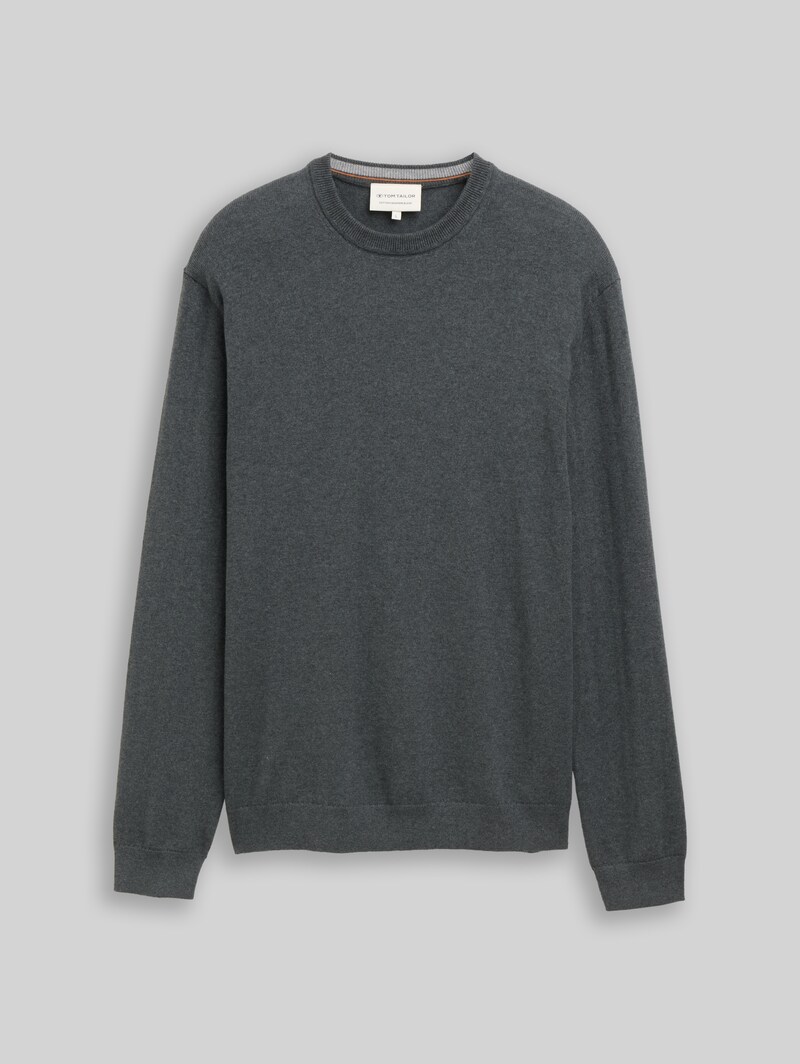 Tom Tailor Strickpullover mit Kaschmir-Anteil - Darkest Olive Melange