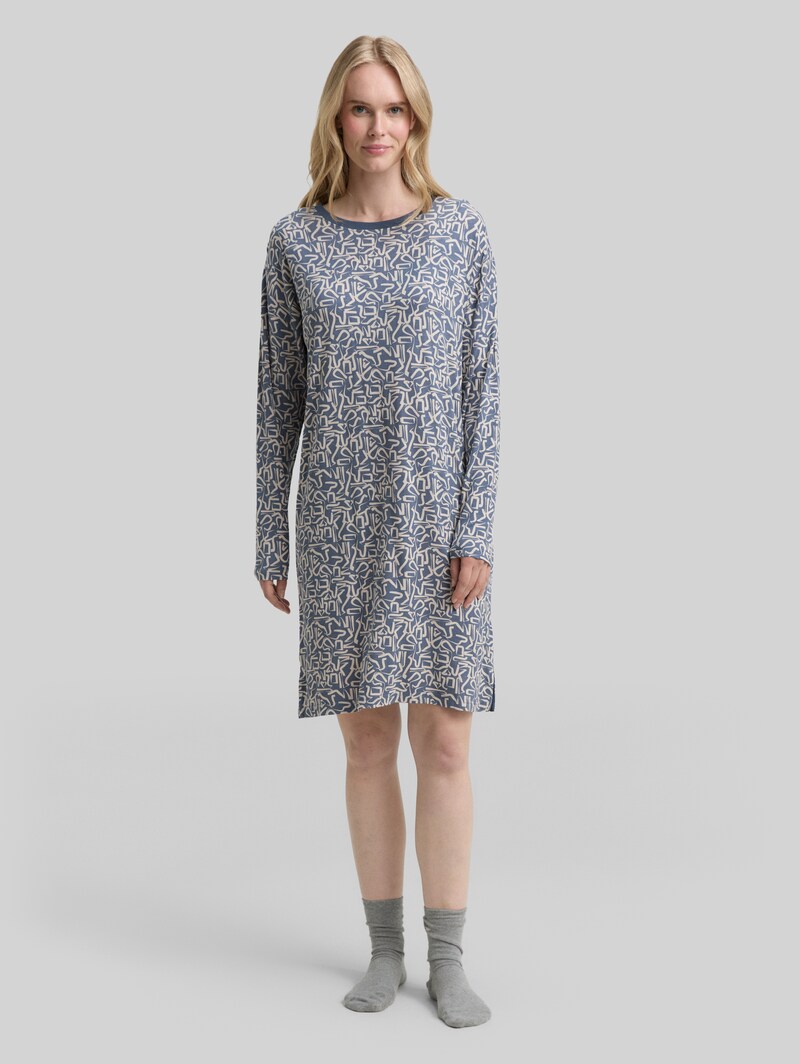Tom Tailor Gemustertes Nachthemd - Blue-medium-allover