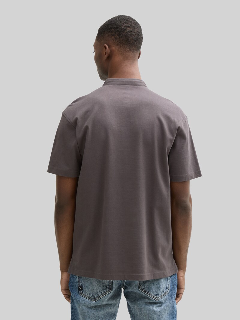 Tom Tailor Relaxed Fit Poloshirt mit Stehkragen - Pavement Grey